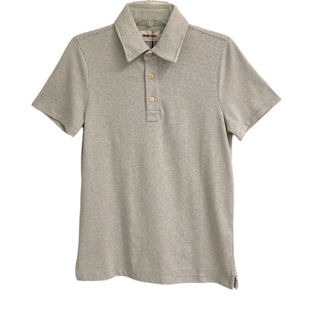 Taylor Stitch‎ polo mens XS Heavy Bag Polo in natural & oatmeal stripe NEW